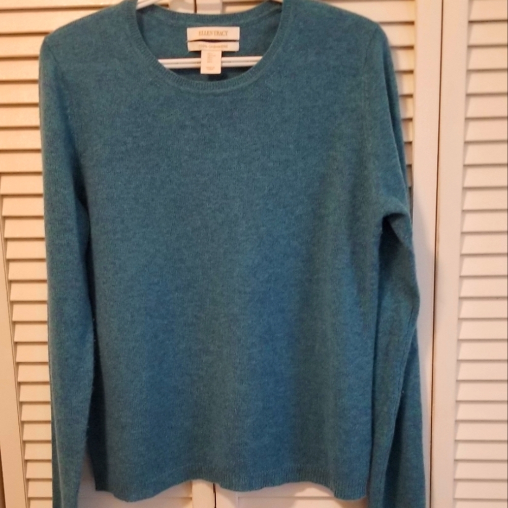 Ellen Tracy, Crewneck,  Cashmere Sweater, Large